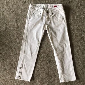 White denim capris